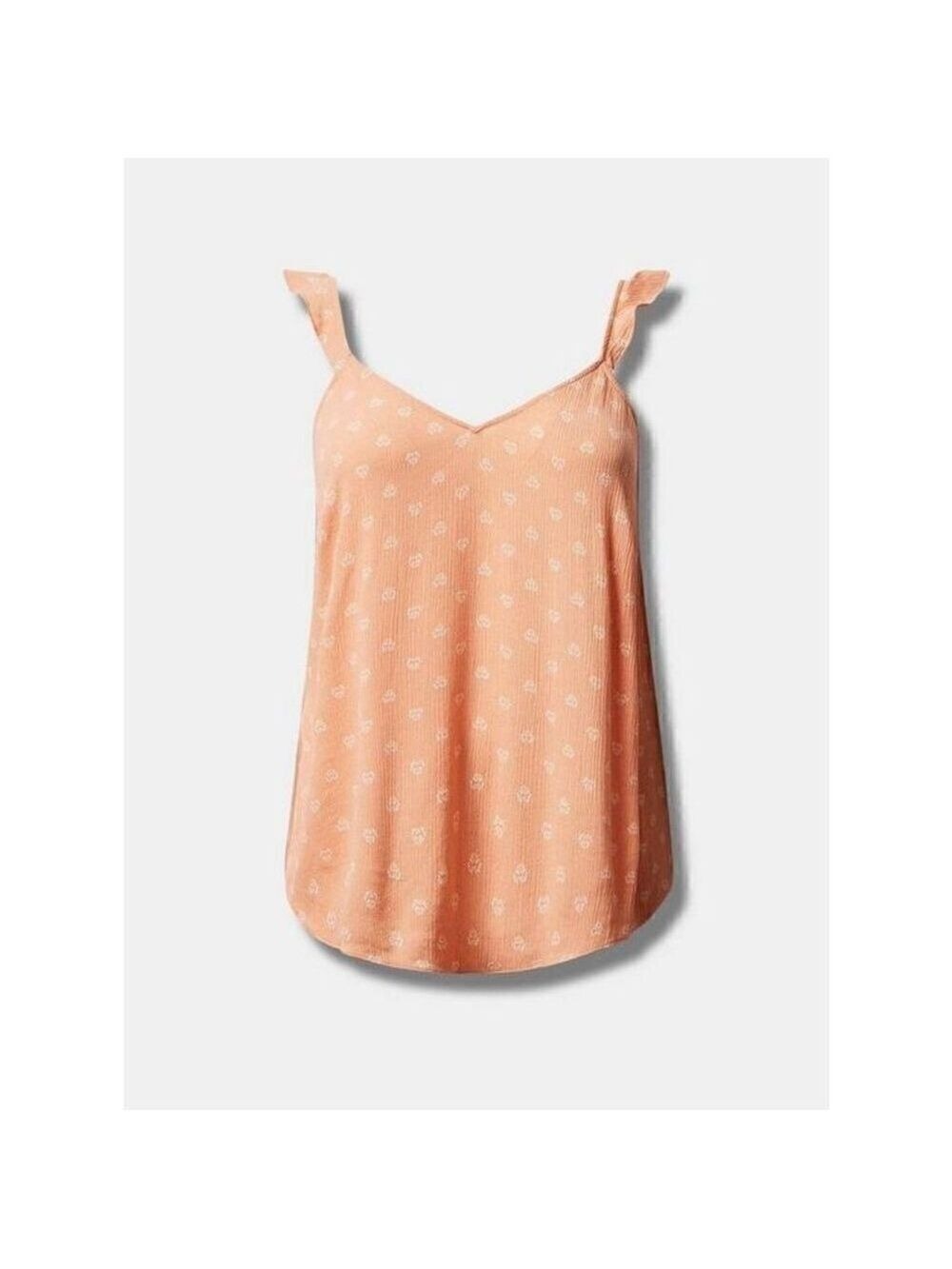 Torrid Washable Crinkle Gauze V-Neck Ruffle Strap Tank Sz 1